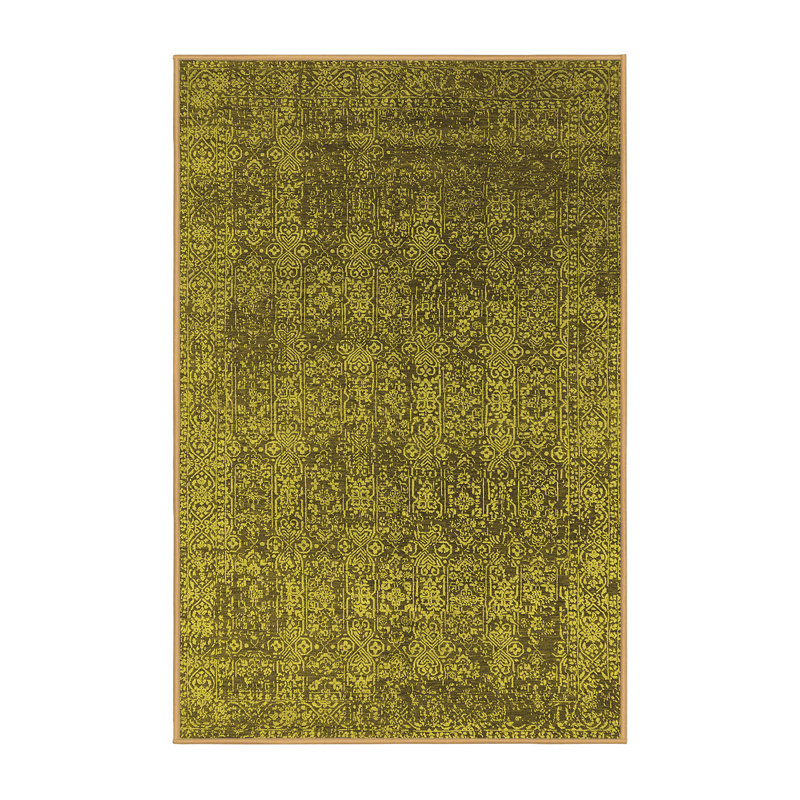 Tapis jaune Mid-Century moderne 2689