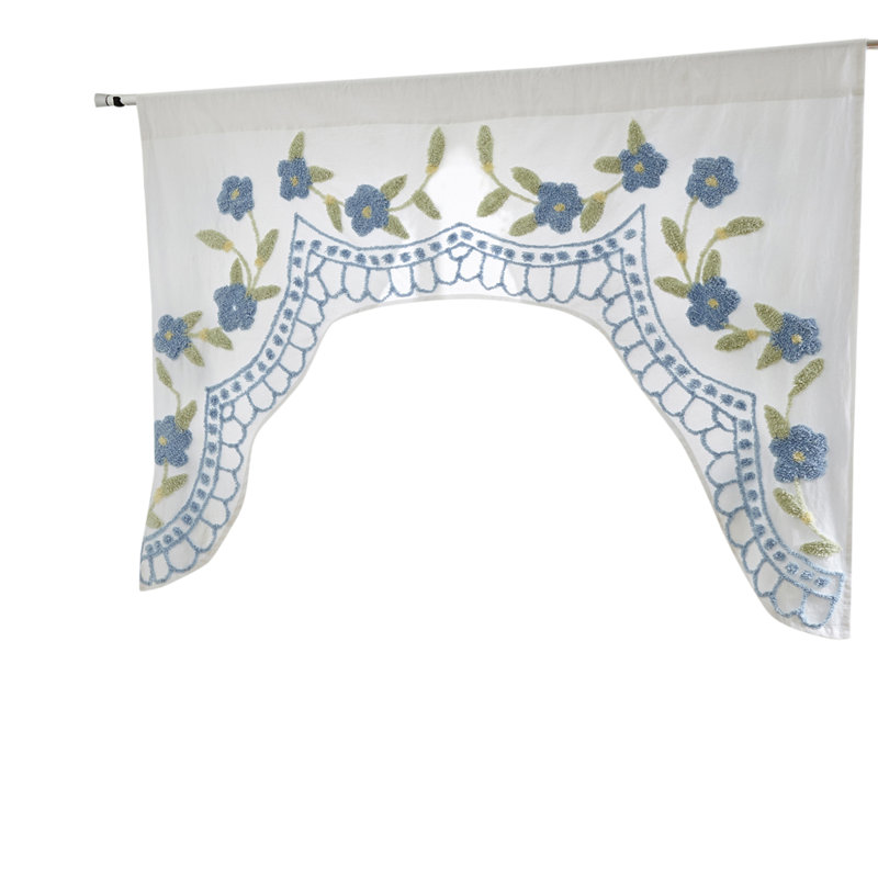 Cantonnière en mélange de coton 60 po x 40 po Alburtis, bleu