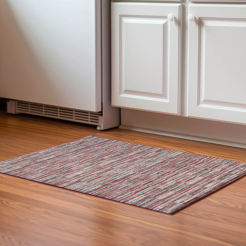 Premium Machine Washable Prisco Red Rug, Rectangle 1'8" x 2'6"