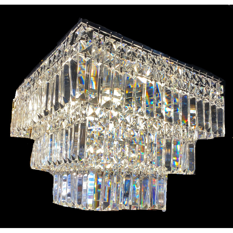 Lustre géométrique à 5 lumières Jlah, Chrome