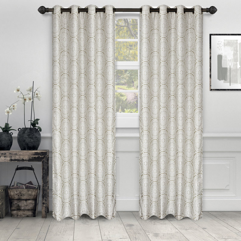 Daleila Room Darkening Curtain Pair, Mirror Brass, 52" x 96"
