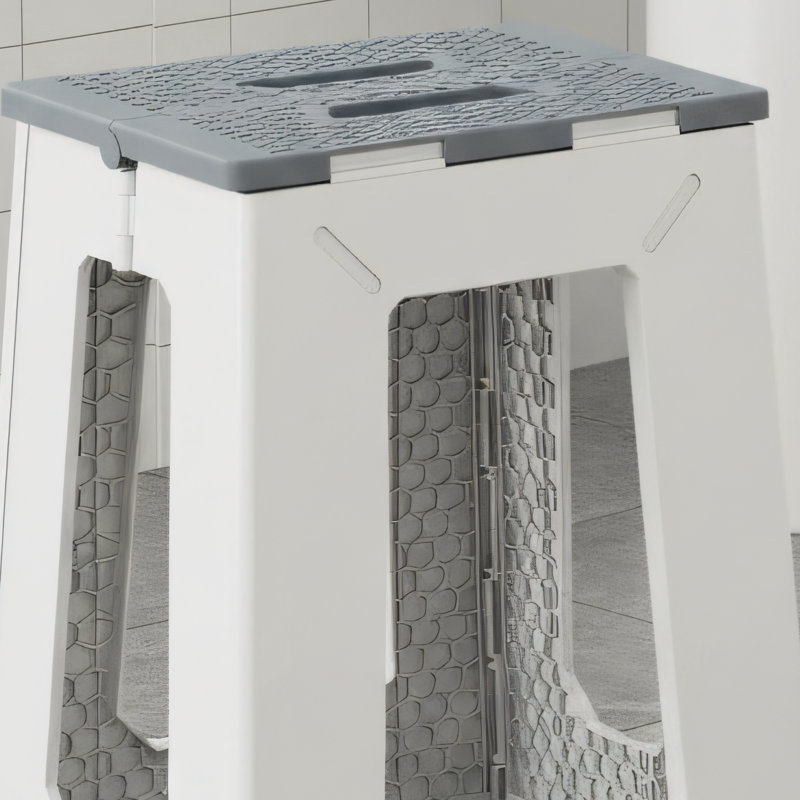 17.8-Inch Gray Comfortable Bathroom Shower Safety Chair, Non-Slip Bathtub Stool, Shower Chair Designed For Seniors