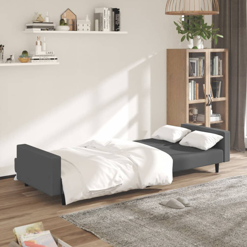 Samerra 86.6'' Velvet Sofa, Dark Gray Velvet