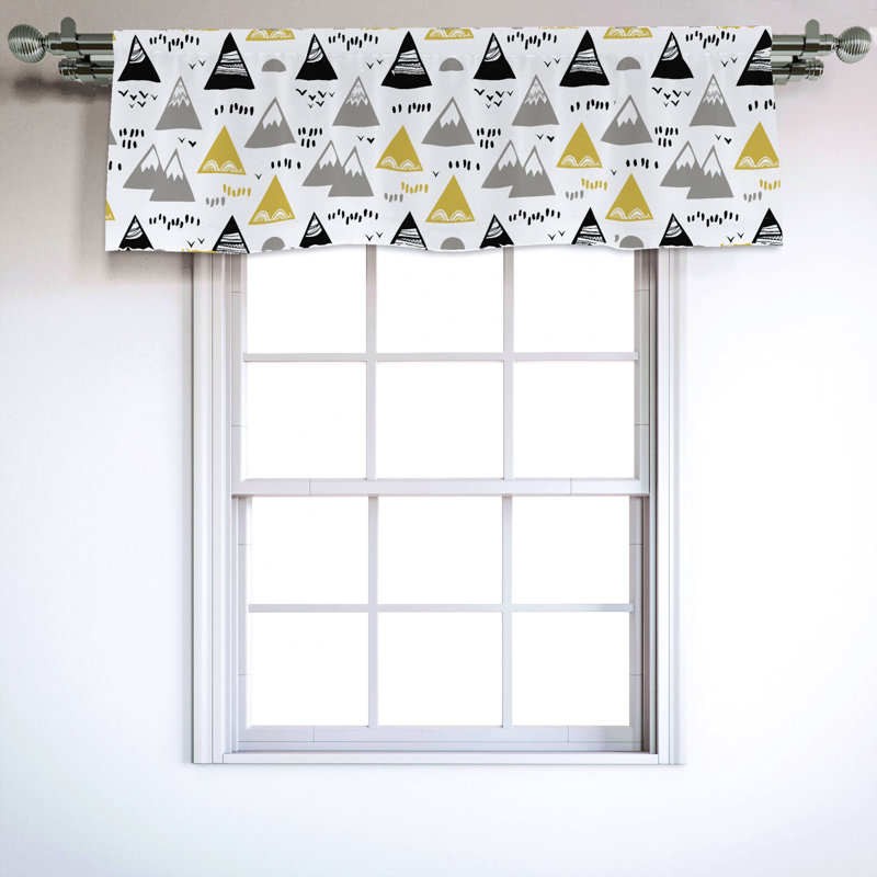 Sateen Geometric Ruffled Window Valance