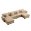 Canapé modulaire rembourré moderne en U en velours 4 places avec rangement brun clair Modern