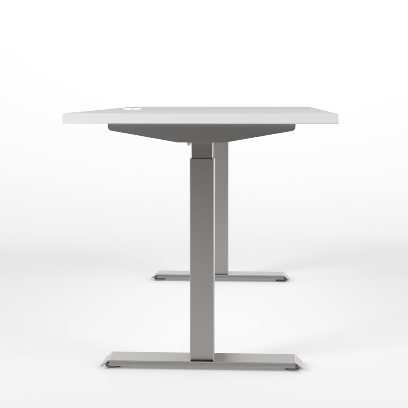 Bureau à hauteur réglable avec rangement REVOH, H 50 po x l 60 po x P 30 po, Blanc glacier