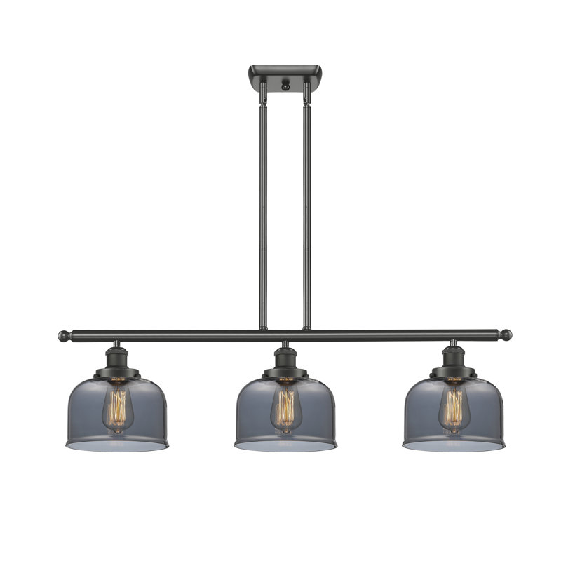 HamLake 3-Light Dimmable Island Linear Pendant, Oil Rubbed Bronze, No Bulb Included, Plated Smoke