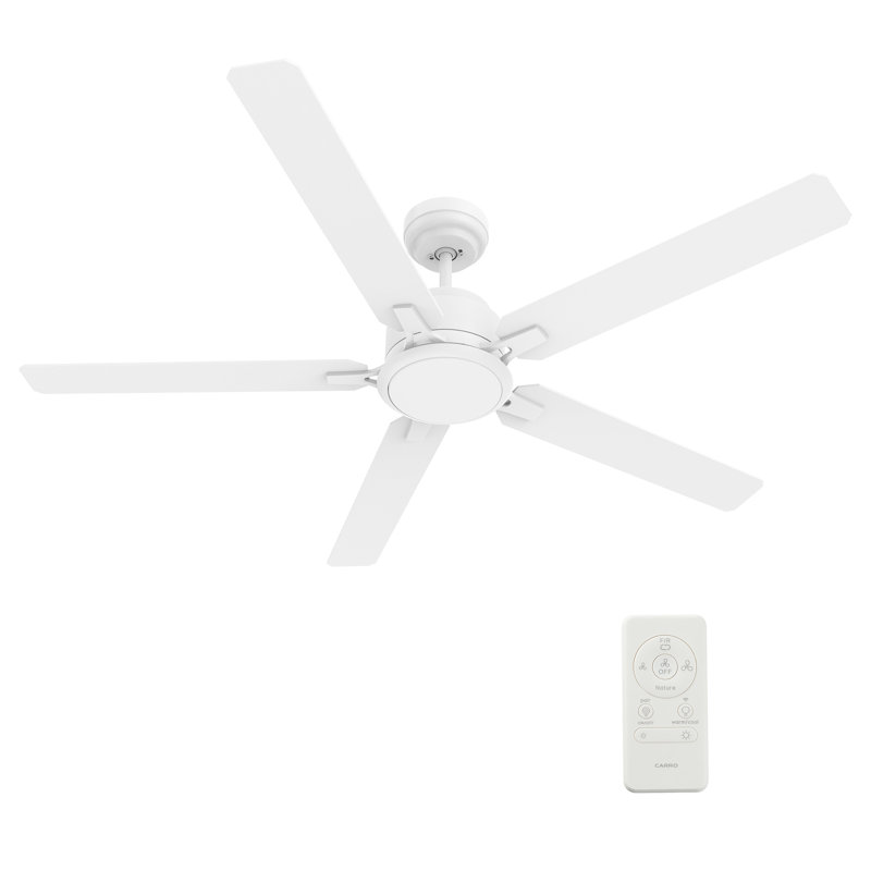 Ventilateur de plafond à DEL à 5 pales Essex avec trousse d'éclairage à télécommande, 56", Blanc