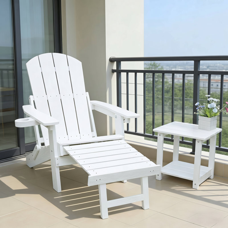 Solstice 34.25" W x 27.55" D x 35.82" H Adjustable HIPS Wood-Alternative Folding Adirondack Chair