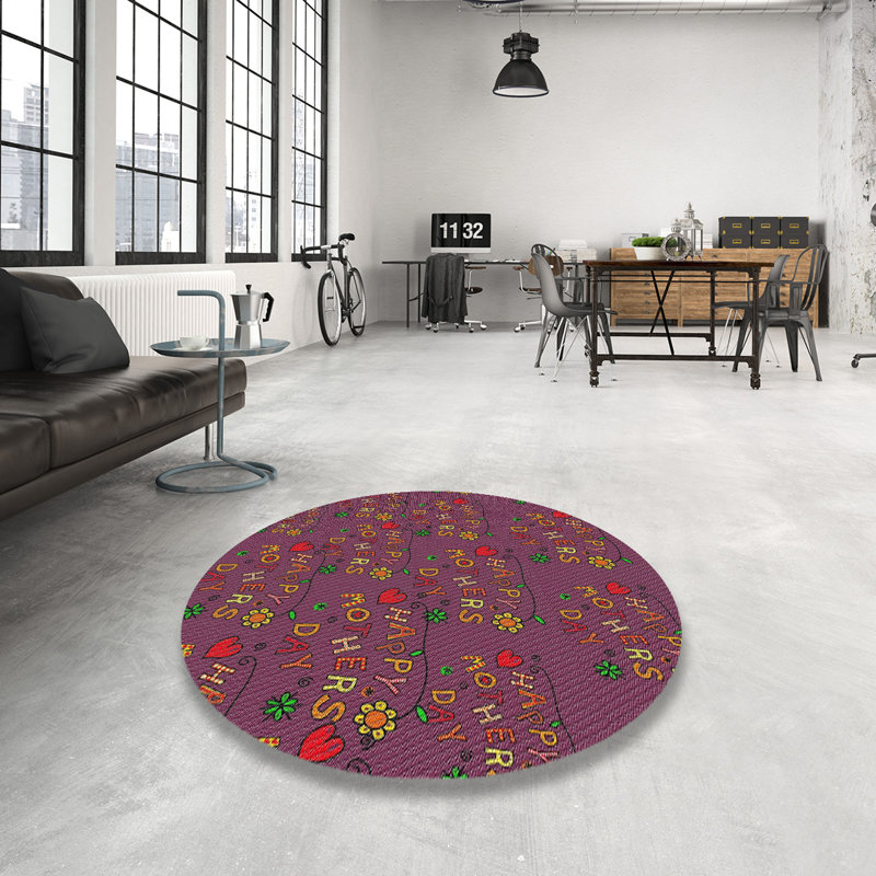 Rose/rouge bendheim Tapis décoratif, Rond 3 pi