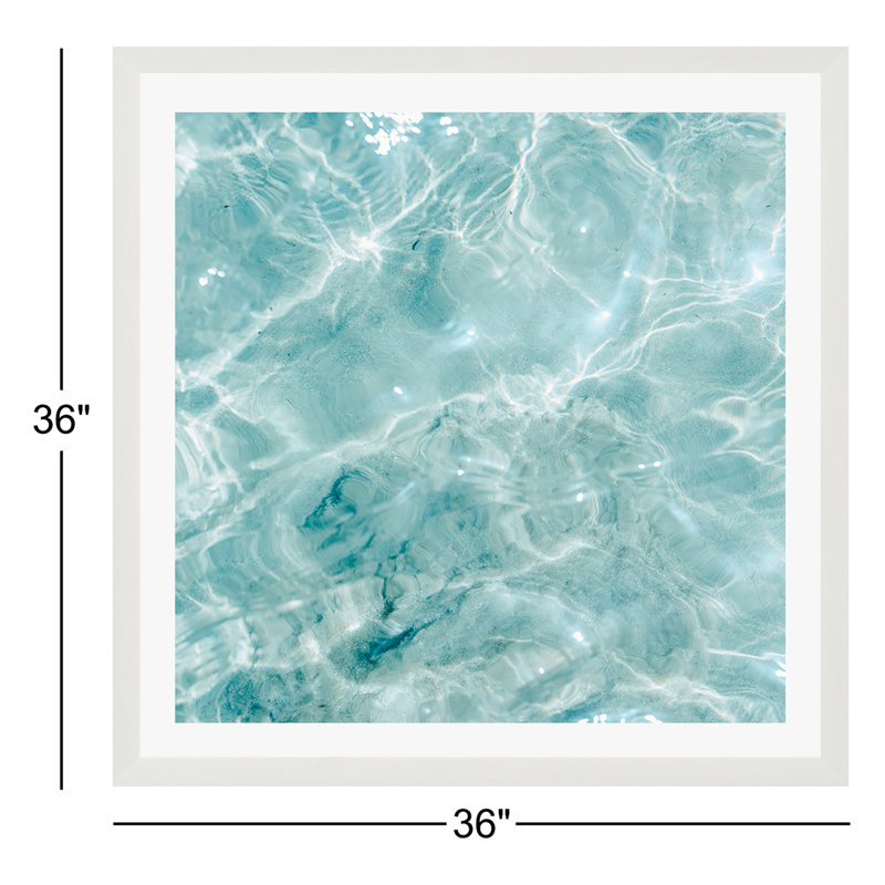 Océan bleu clair Tupper, Non, Cadre flottant blanc, H 36 po x l 36 po x P 2 po