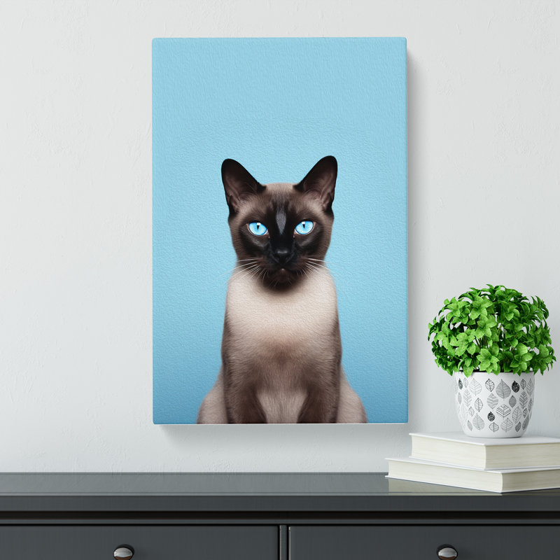 Siamese Cat Minimalism - No Frame Print, 76cm H x 50cm W x 3cm D