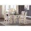 Chaises de style transitionnel blanc antique, 2 pièces, tissu texturé revêtu de tissu d'ameublement pour chaises de salle à manger,