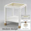 Table de bout en verre de style moderne, table carrée 2 couches