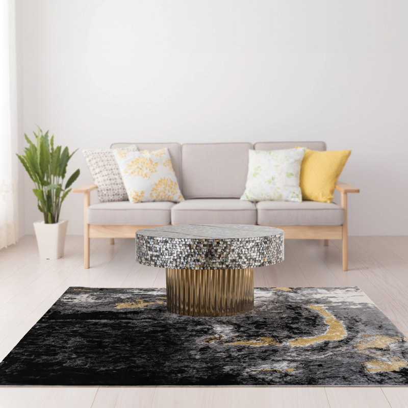 Table basse avec plateau en nacre