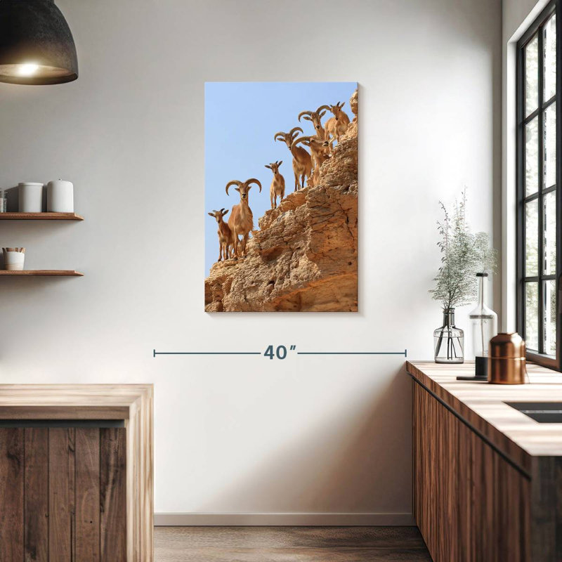 Brampt Goat Herd On Cliff, 36" H x 24" W