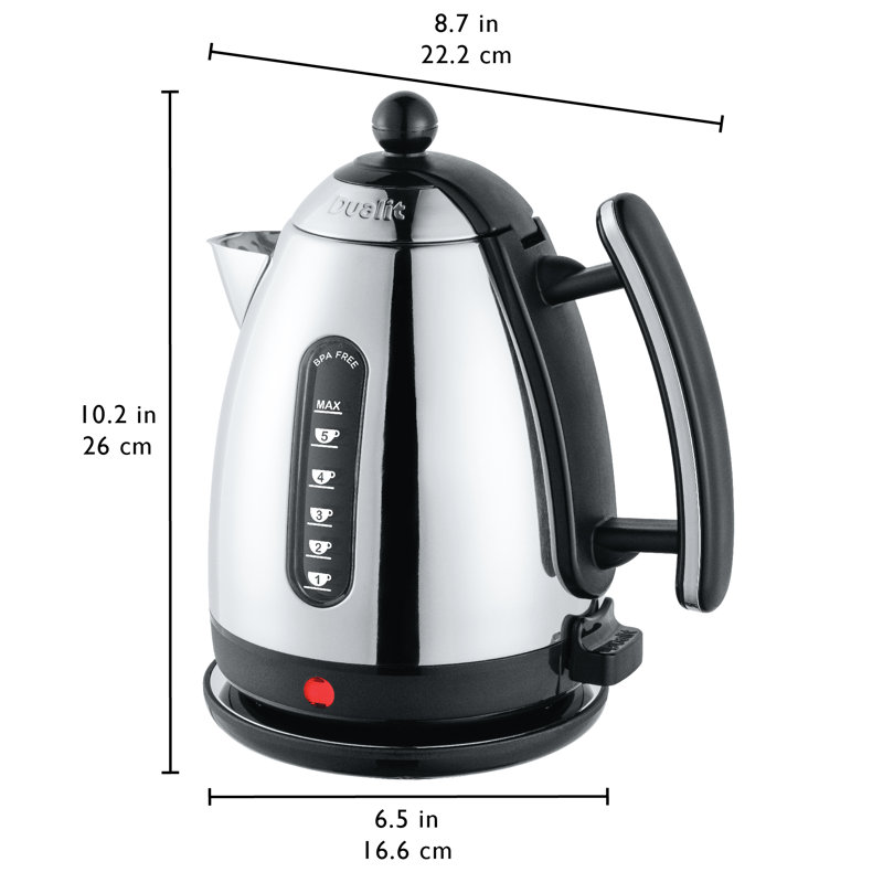 1.5L Lite Jug Kettle, Stainless Steel/Black