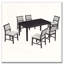 Ensemble de table de salle à manger 7 pièces pour 6 personnes avec chaises rembourrées (espresso)
