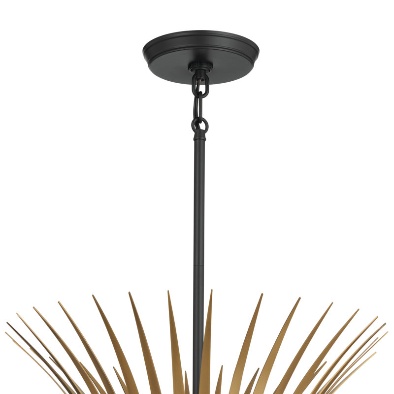 Lustre 6 lumières en grège et nickel brossé 29 pouces Baile, Noir