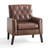 Retro Faux Leather Club Chair - Mid Century Modern Style For Office & Living Room-437098171