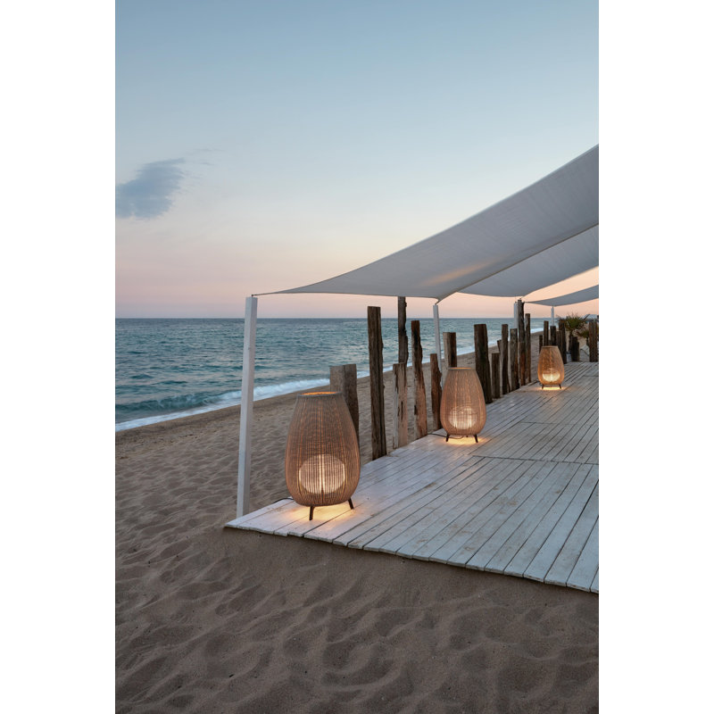 Amphora 48" Brown Handwoven LED Outdoor Floor Lamp