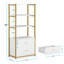 Bookcase, 4-Tier Bookshelf With 2 Drawers, Etagere Standard Book Shelves Display Shelf For Home Office-1464158371