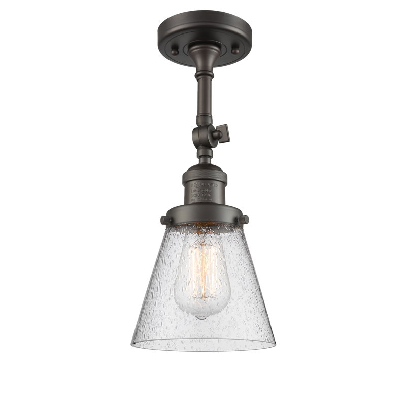 Agustine Flush Mount, Oil Rubbed Bronze, 13.5" H x 6.25" W x 6.25" D
