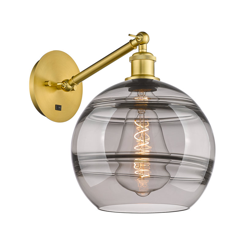 Ballston - Rochester - 1 Light Adjustable Sconce, Polished Chrome, Light Smoke