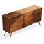 Meuble d'appoint moderne en bois massif brun et doré avec fer.-1254856650