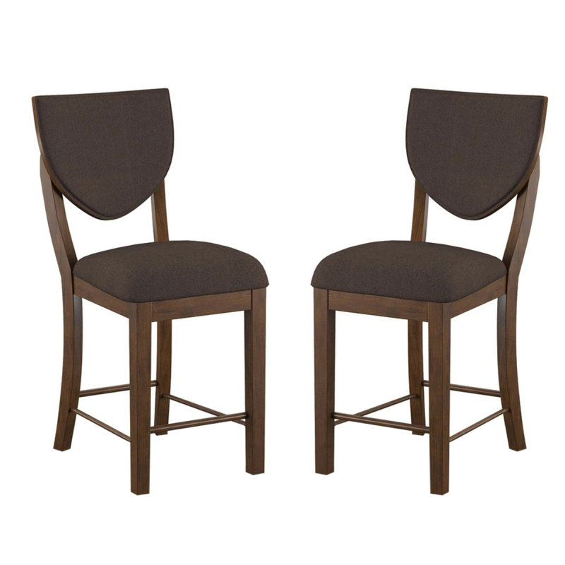 Ensemble de 2 chaises rembourrées en noyer et chocolat noir