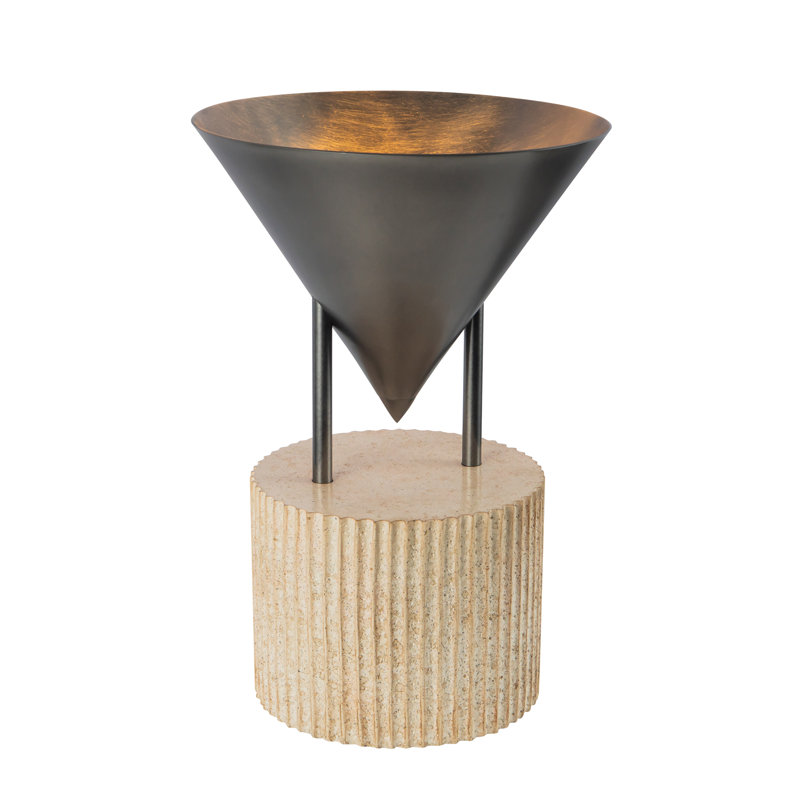 Versus 15-in Brass Table Lamp, Aged Steel