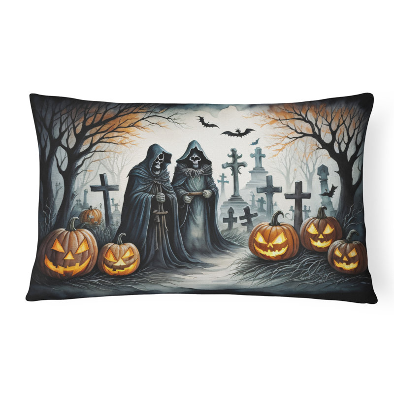 The Grim Reaper Spooky Halloween Fabric Decorative Pillow