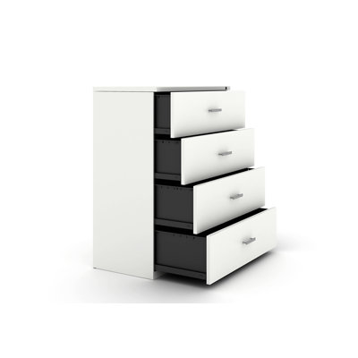 My-Hite Metal Vertical Filing Cabinet with 4 Drawers, Interlock System, Glide Suspension by Friant