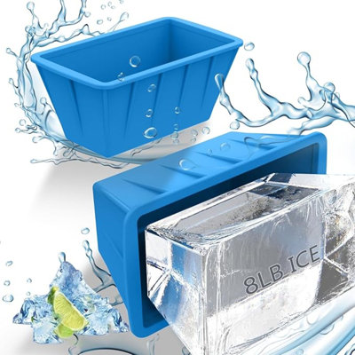 Extra Large Ice Cube Molds 2Pack 16LB Silicone Large Ice Cube Molds For Cold Plunge Tub,Reusable Ice Cube Trays For Freezer,Ice Block Molds For Home Ice Bath,Cold Plunge Accessories,Ice Bath Chiller