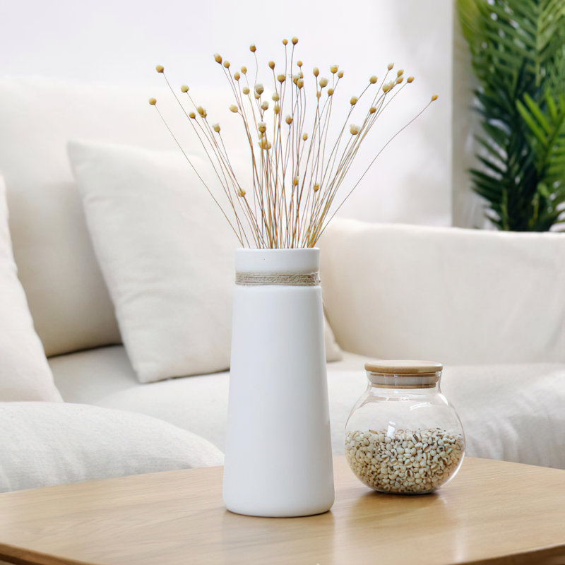  Vase en céramique nordique 8,5 "avec corde de ficelle minimaliste