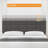 King Linen Bed – 12-Panel Headboard, Light Gray