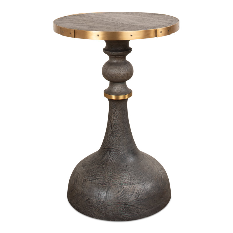 Table de bout en bois massif Falgoust, Gris