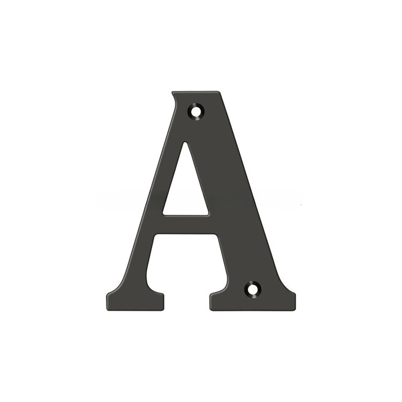 4" H Brass House Letter, Oil-Rubbed Bronze, A