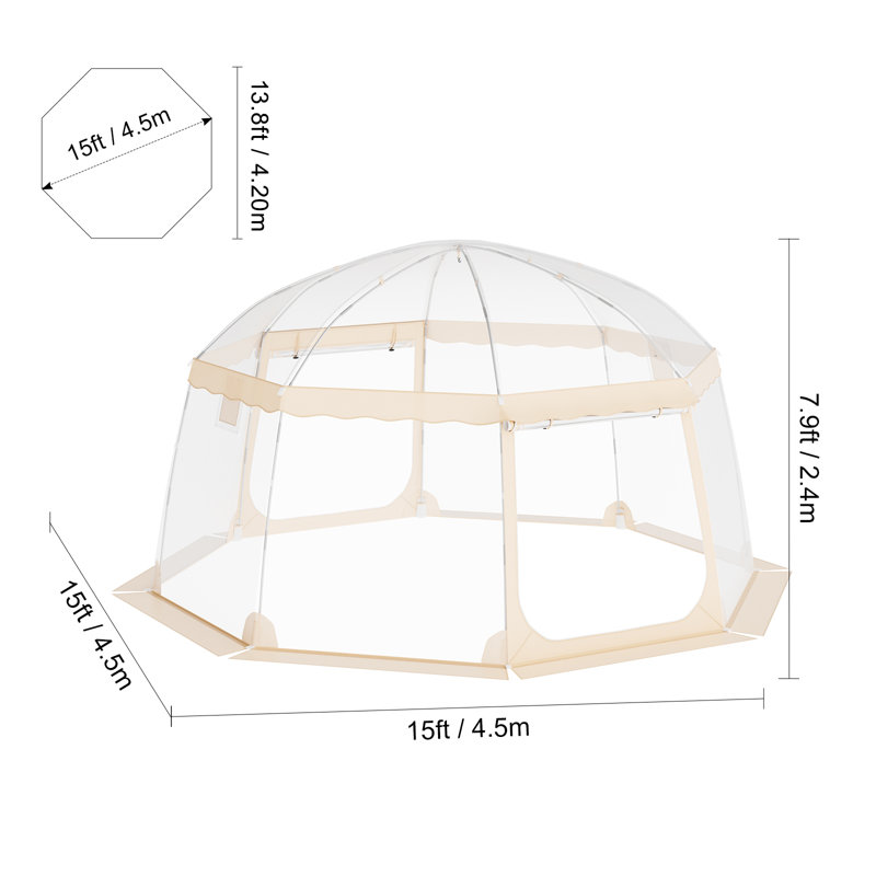 Abri de tente de sport, H 94,80 po x l 180 po x P 180 po