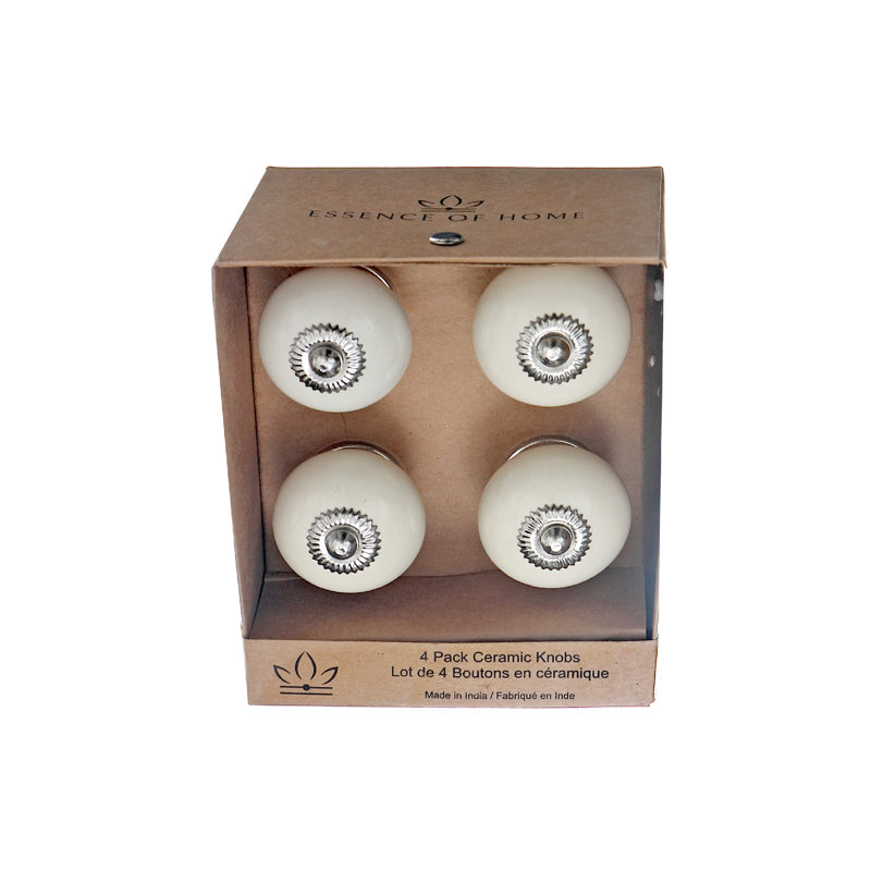 Ensemble de 4 boutons décoratifs lisses, Ivoire ivoire