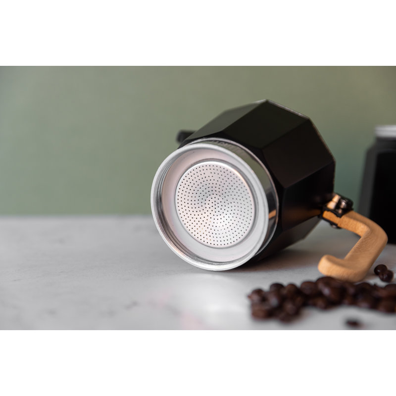 La Cafetière Venice Aluminium Espresso Maker, 19.5cm H x 17cm W x 10.5cm D, Black