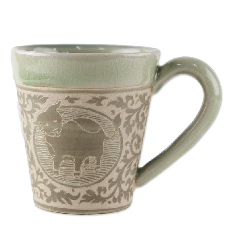 Tasse à café de vache du zodiaque thaïlandais