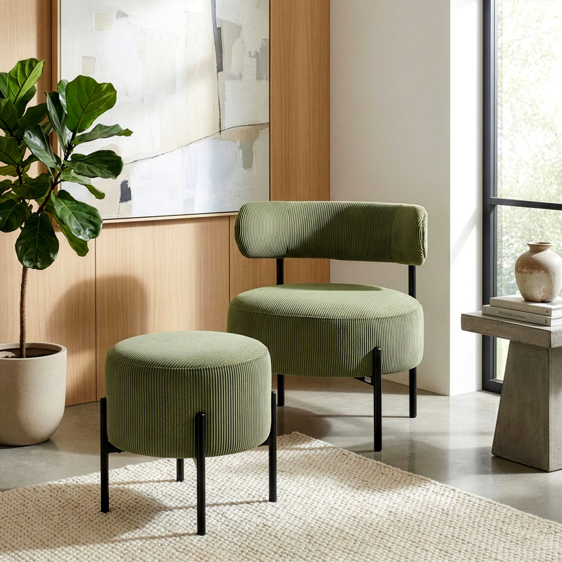 Fauteuil d'appoint en velours côtelé Bellatrix