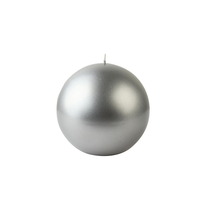 Bougie ronde, Diamètre de 4 po, Ensemble de 2, Argent métallique
