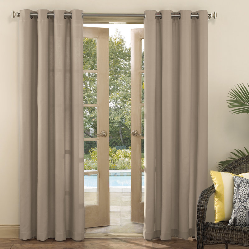 Jarious Room Darkening Curtain Single Panel, Khaki