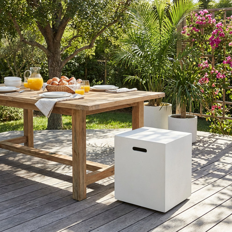 Modern Magnesium Oxide Tank Holder and Side Table with Metal Stand