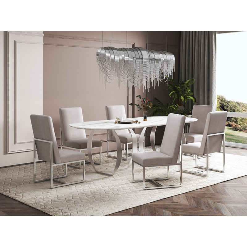 Chaise en velours Element, Champagne