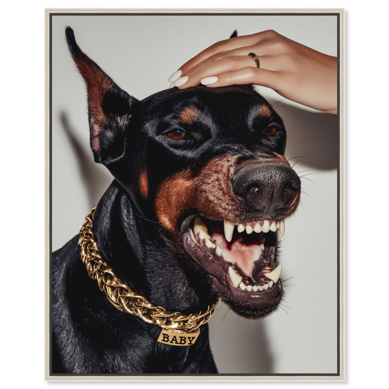 Baby Doberman Print by Oliver Gal, 37" H x 31" W, Silver Floater Frame
