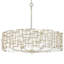 Lustre tambour en lin blanc 6 lumières Farrah avec barres hachurées martelées-872941071