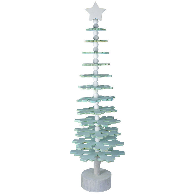 23" Green Snowflake Cutout Christmas Tree With a Star Table Top Decor
